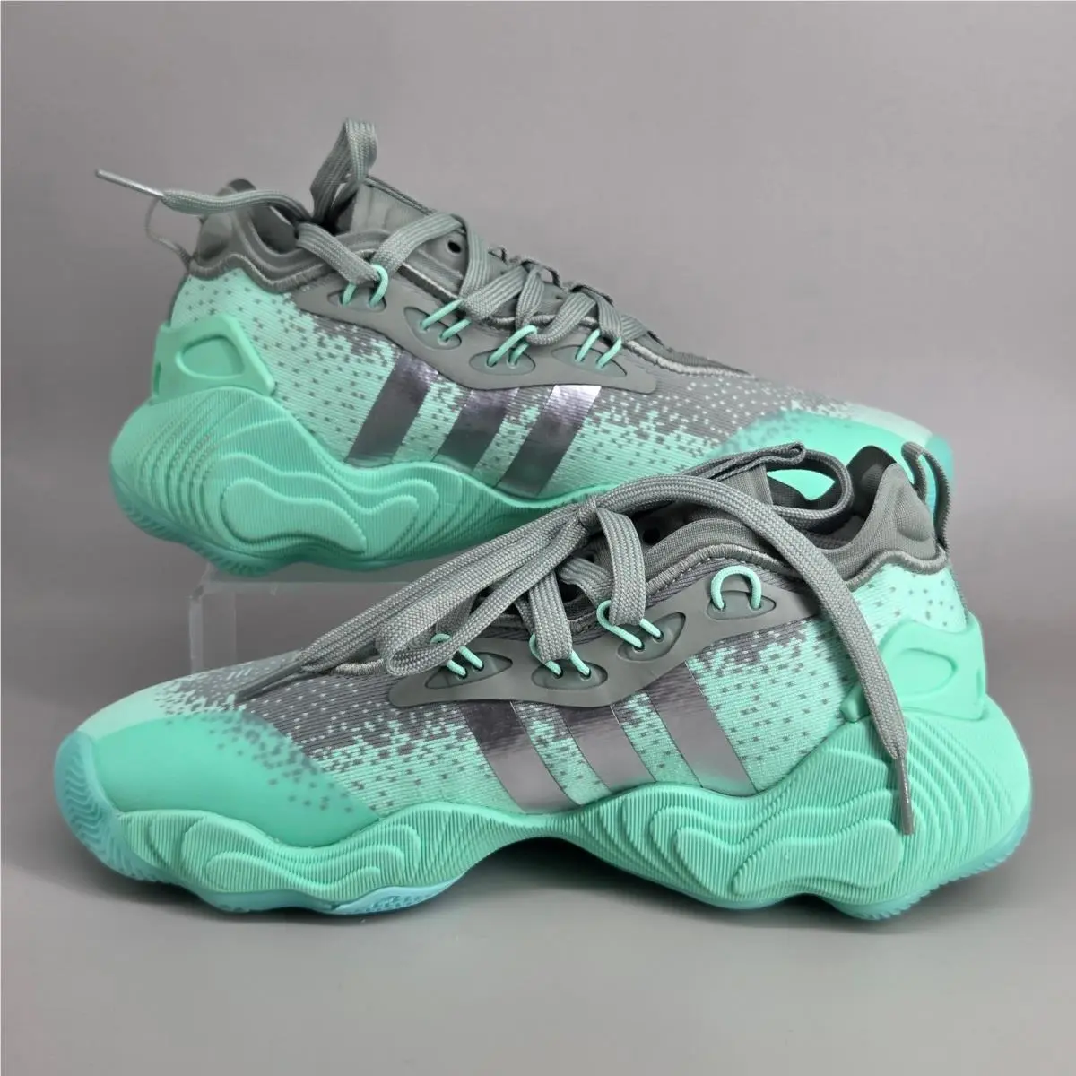 Trae Young 3 J Basketball Shoes Youth 4.5 Pulse Mint Silver IG0680 Sporty by Adidas