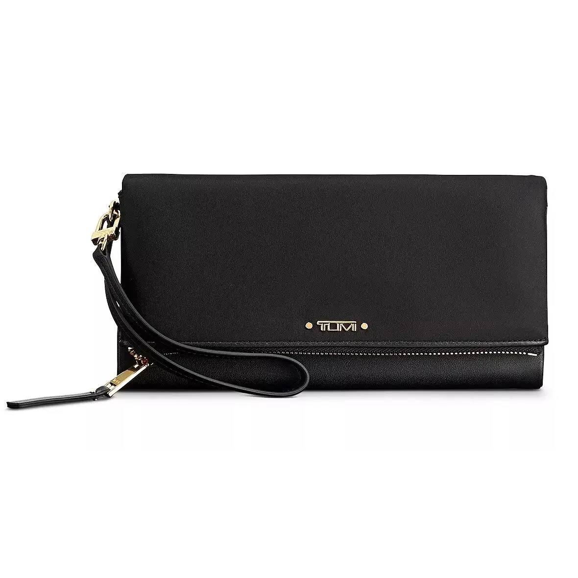 Women`s Voyageur Slg Travel Wallet Wristlet Black/gold W/ Box by Tumi