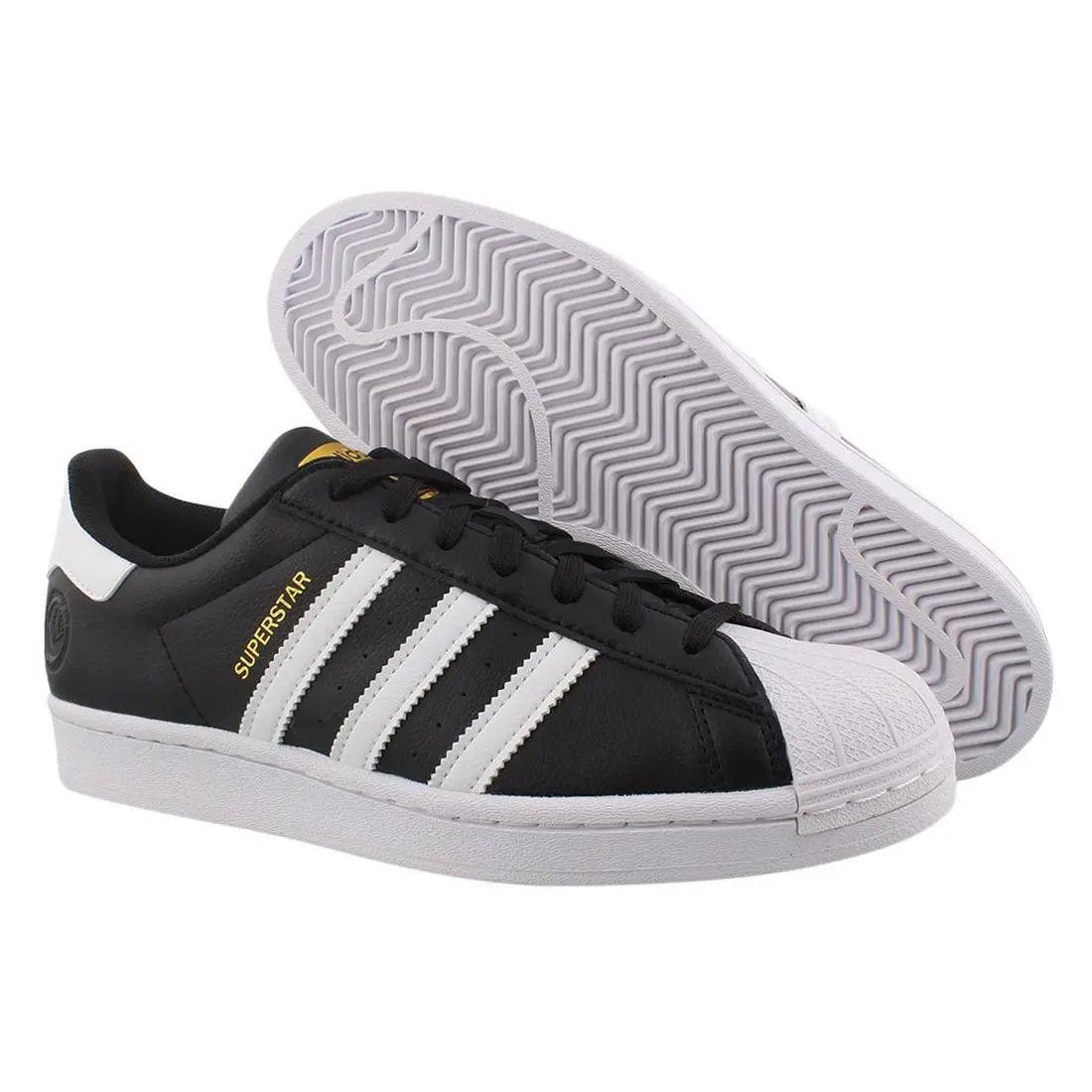 Adidas Superstar Mens Shoes Size 4 Color: Core Black/cloud White/gold Metallic