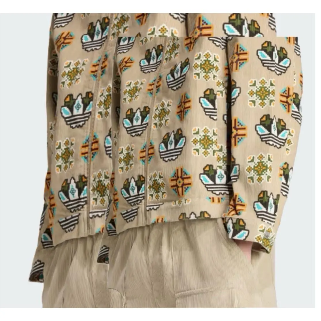 Originals Monogram Allover Print Corduroy Jacket Men’s Size Large by Adidas
