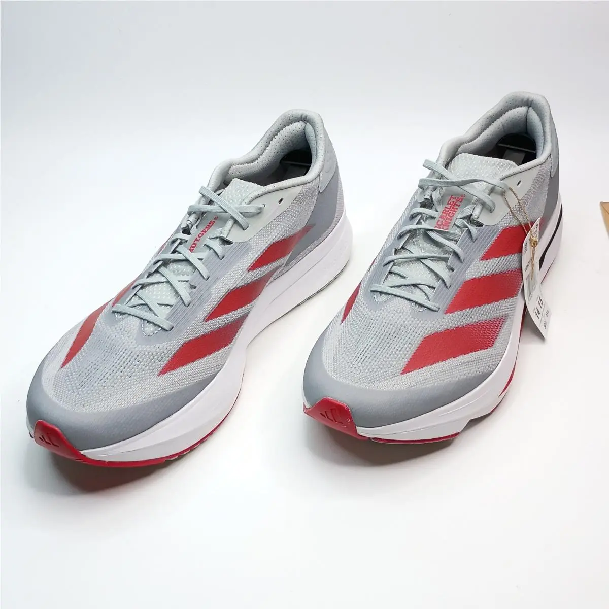 Adizero SL 2 Running Men Size 14 Grey Red Rutgers Scarlet Knights Mesh by Adidas