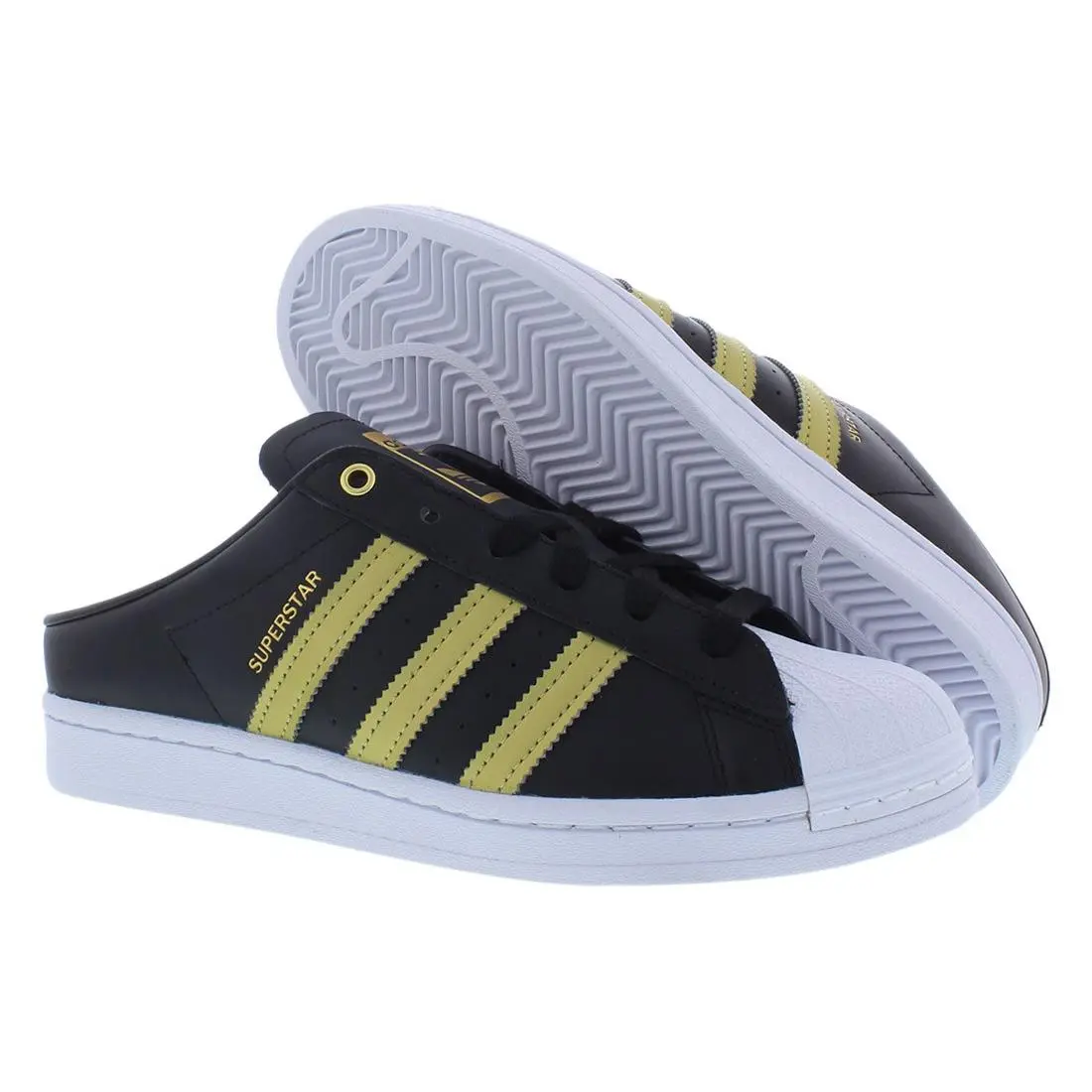 Adidas Superstar Mule Leather Womens Shoes Size 6 Color: Core Black/gold