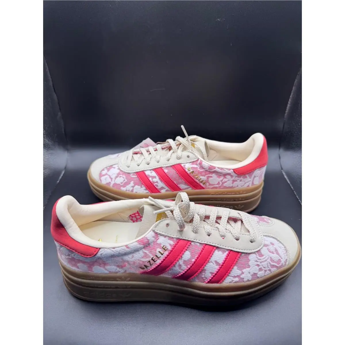 Gazelle Bold Liberty London Pink White Floral Jacquard Platform IG6143 by Adidas