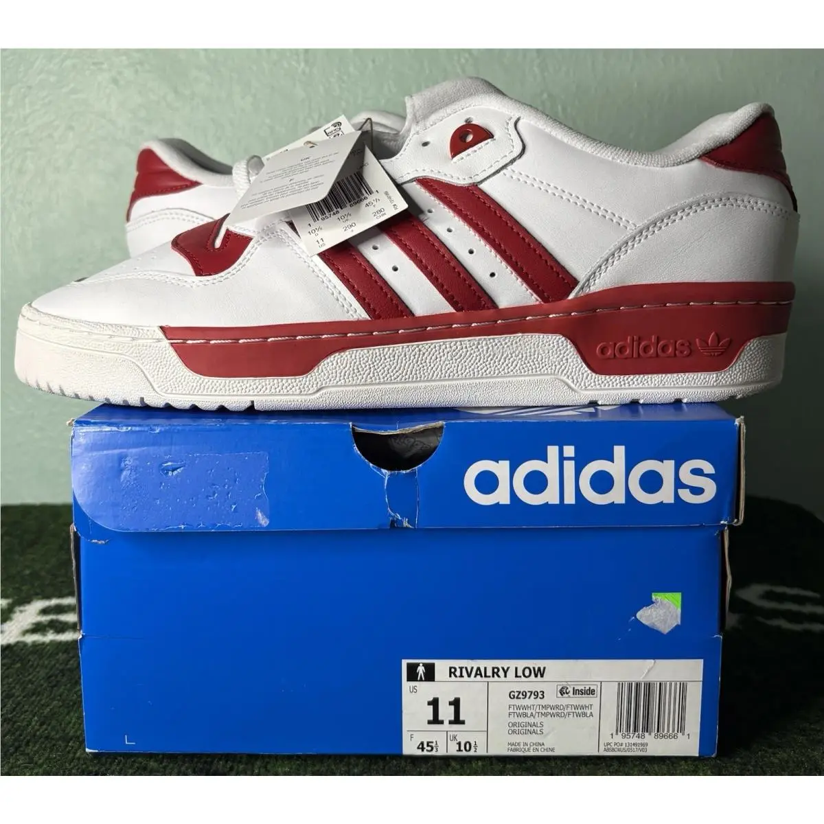 US Men`s 11 -  Rivalry Low White Team Power Red GZ9793 2022 by Adidas