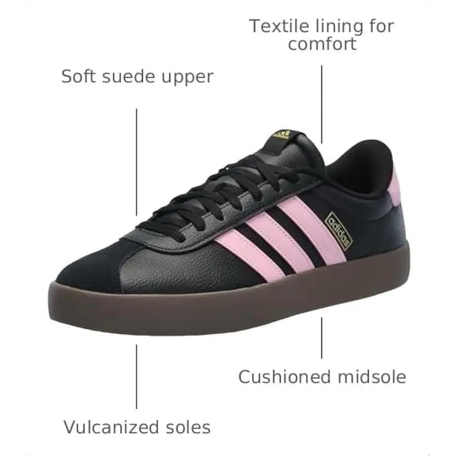 Adidas shoes - adidas Vl Court - Court - Black/True Pink/Gold Metallic (UPC: 0197609336422) 1