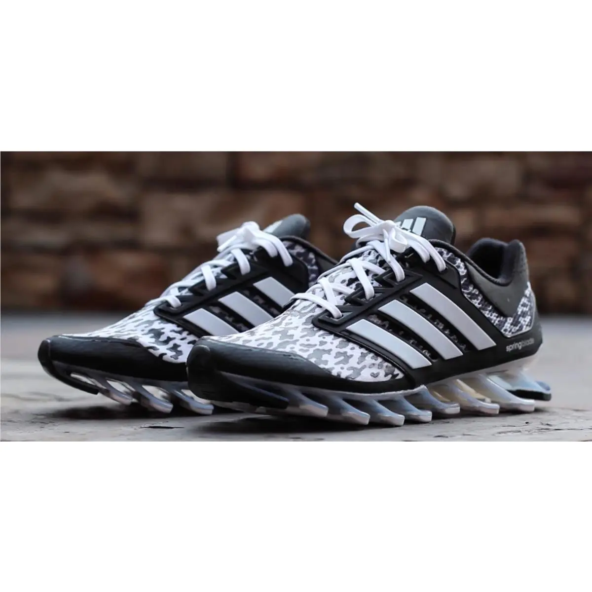Springblade - Size 12.5 - Print Pack - White / Black / Silver - C77553 by Adidas
