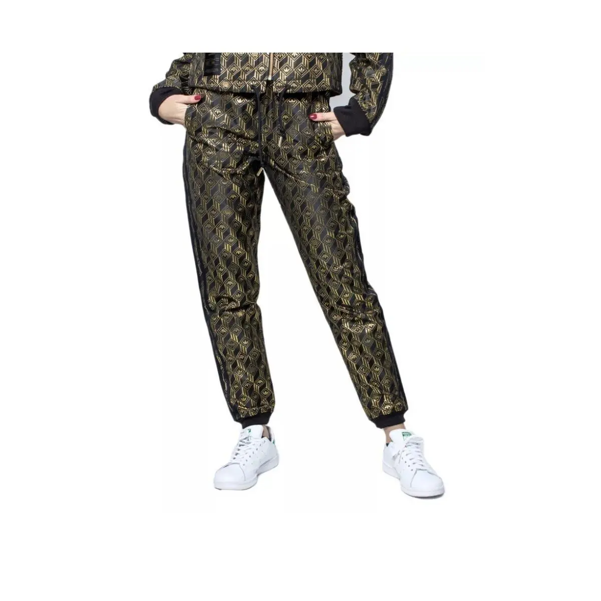 Woman`s Reversible  Premium Sst Track Pants Metallic Gold Black Xsmall by Adidas