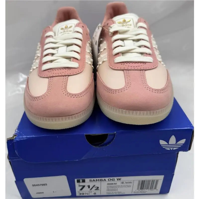 Samba OG W JR8830 Womens Size 7.5 Pink White Ruffle Stripes Casual Shoe by Adidas