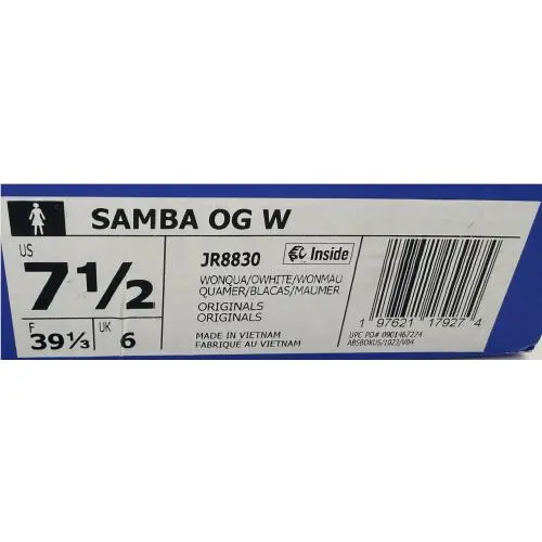 Adidas shoes - SAMBA OG W - SAMBA - JR8830 - PINK AND WHITE (UPC: 197621179274) 0