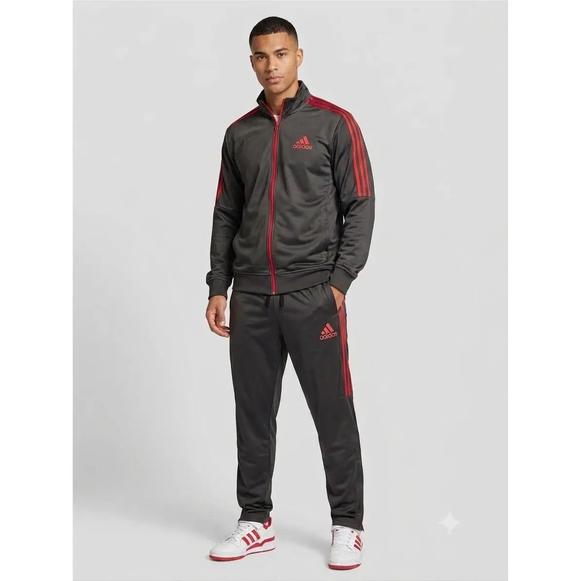 Adidas Mens Tiro 19 Tracksuit Set Full Zip Jacket Pants Black Red 3XL