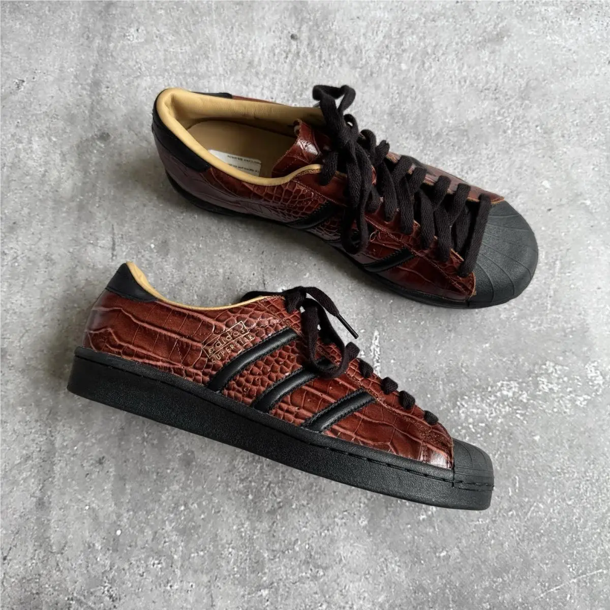 Superstar Vintage Croc Fox Brown Shoes JQ3258 Size US 8.5 UK 8 EU 42 by Adidas
