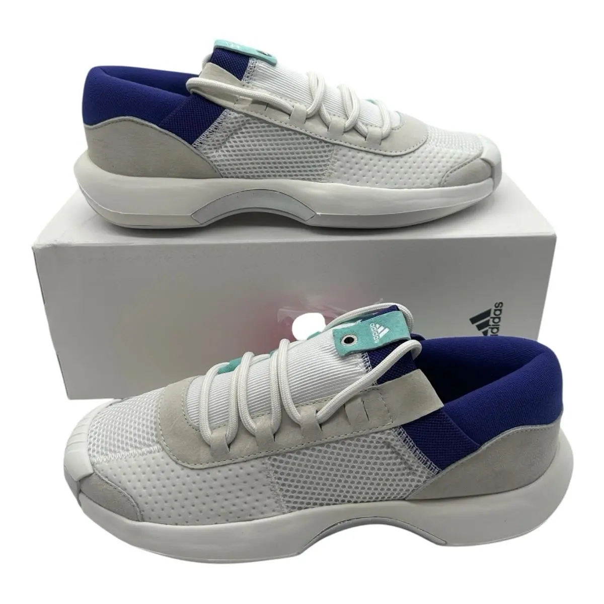 Adidas x Nice Kicks Crazy 1 Adv Shoes Men`s Size 10.5 White Aqua Sneakers DB1786 - White