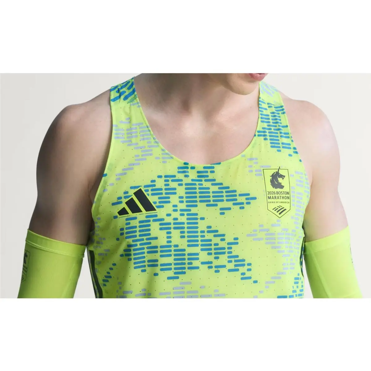 Adidas clothing - adidas Boston Marathon 2026 ADIZERO Running Singlet - Solar Yellow (UPC: 198325490993) 2