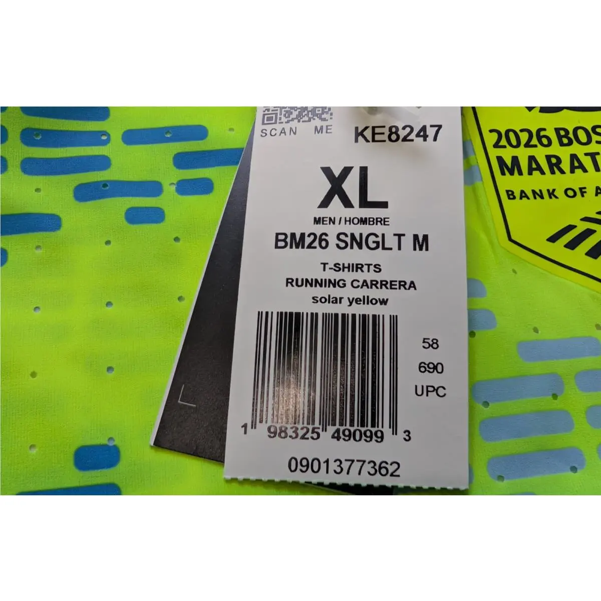 Adidas clothing - adidas Boston Marathon 2026 ADIZERO Running Singlet - Solar Yellow (UPC: 198325490993) 9