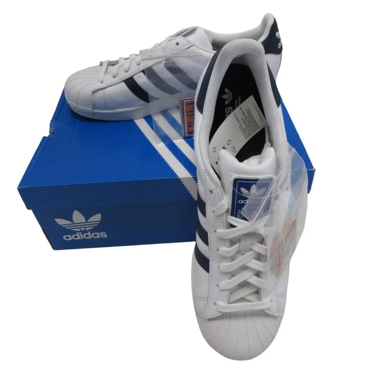 Superstar Sneakers Men 11 White Leather Shell Toe Deadstock Classic by Adidas