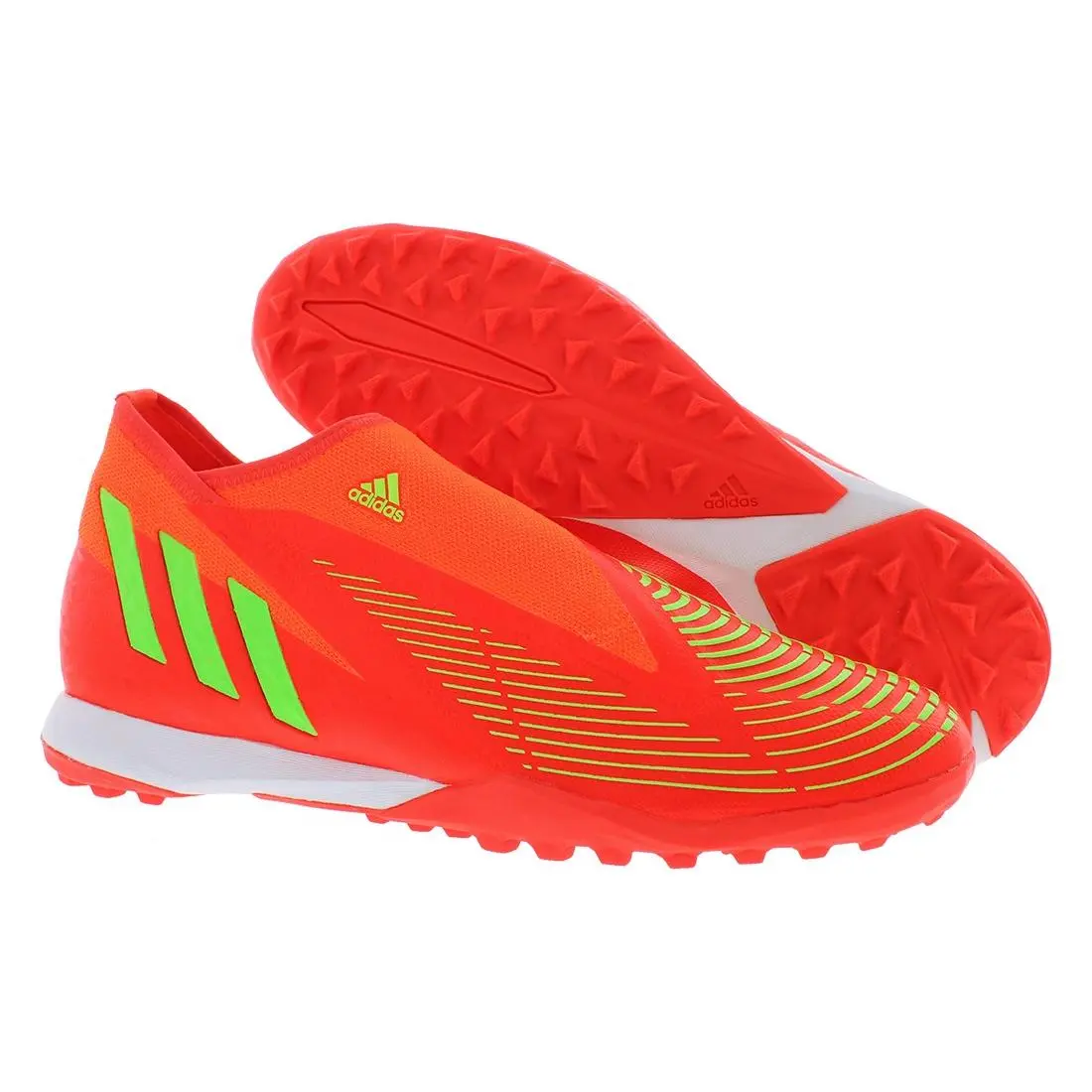 Adidas Predator Edge.3 Laceless Turf Unisex Shoes Size 6.5 Color: Solar - Solar Red/Solar Green/Core Black, Main: Red