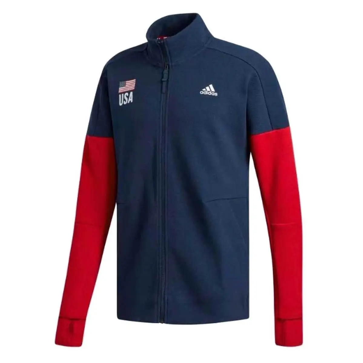 Adidas Usa Volleyball Full Zip Navy/red/white Standard Size Men`s Warm-up Jacket