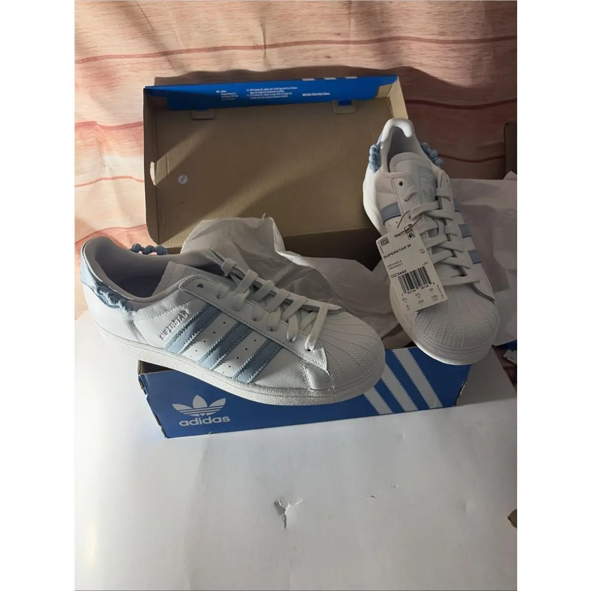 Adidas Superstar Knotted Rope White Clear Sky 2022 GZ3445 Women`s Size 8