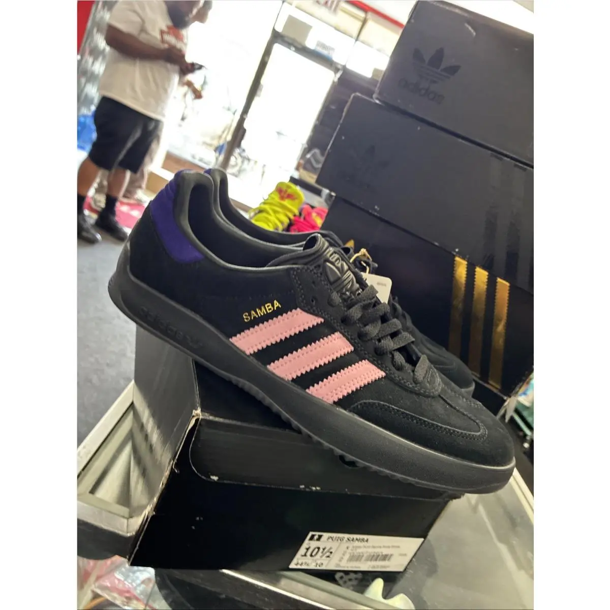 Mens Adidas Puig Samba KK3738 Core Black / Light Pink / Collegiate Purple Shoes