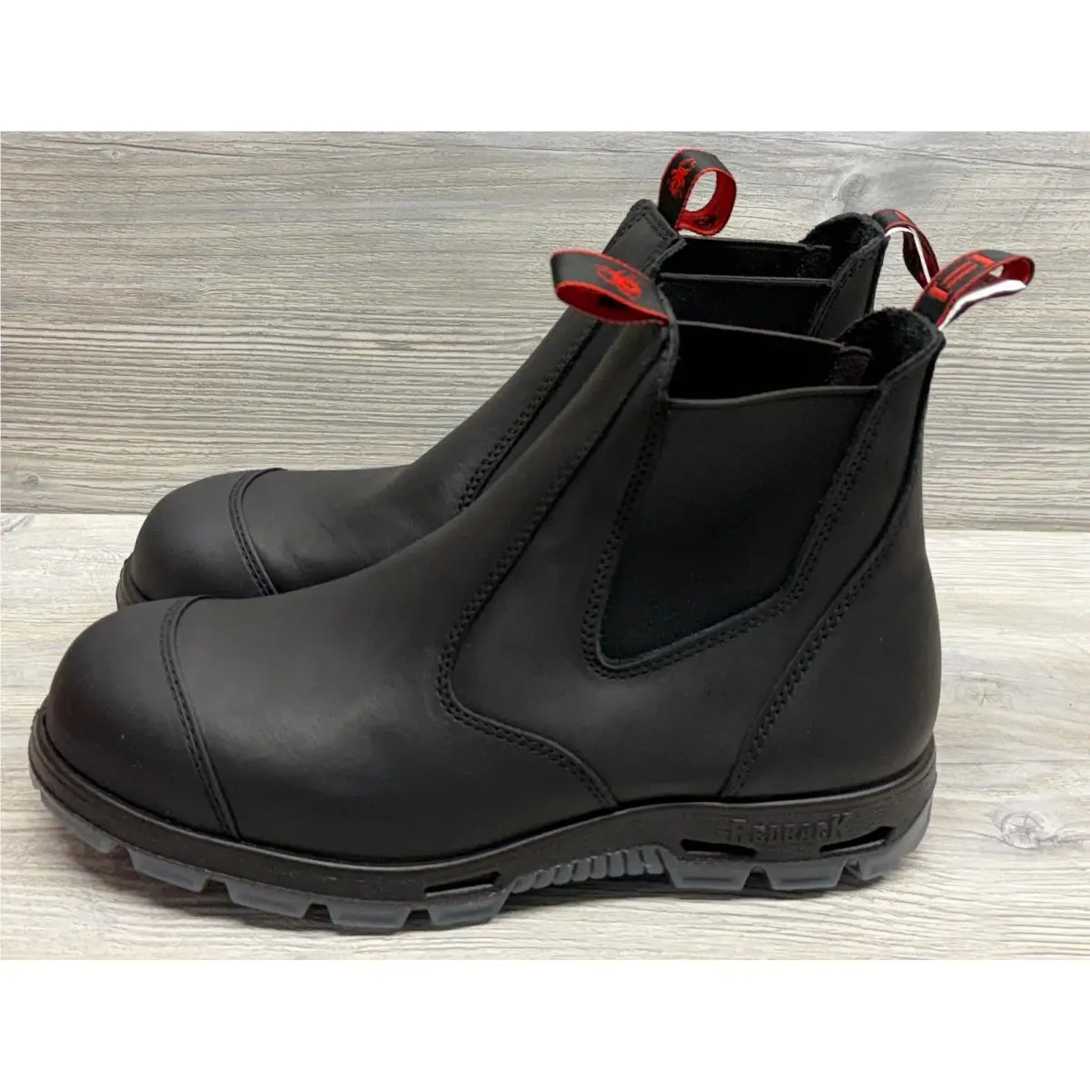 Redback Mens Bobcat Safety Toe Work Boots Size 12 Black Leather Usbbksc