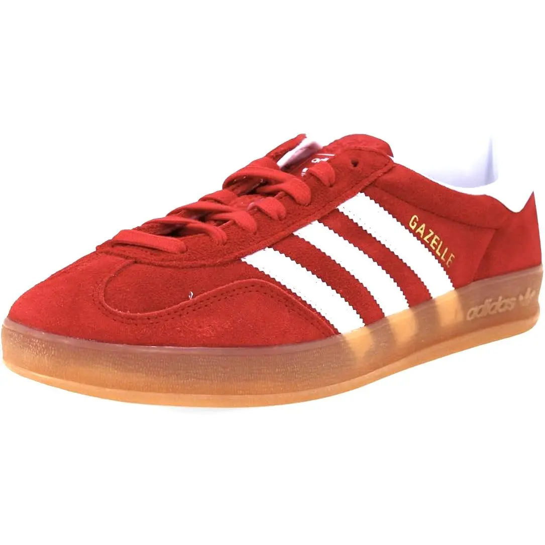 Gazelle Indoor JS3801 Men`s Sz 7 Wmn Sz 8 Scarlet Cloud White Gum by Adidas