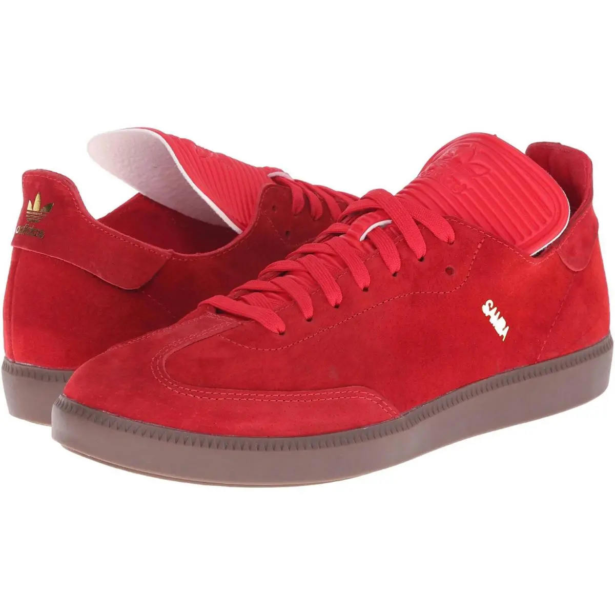 Adidas Samba MC Sneakers Mens US 10 Shoe Sneaker Red Suede Gold Foil D68795