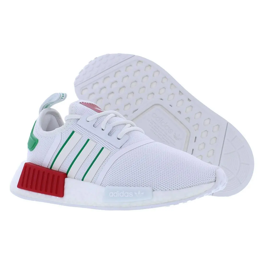 Nmd_R1 GS Girls Shoes Size 4.5 Color: White/off White/green by Adidas
