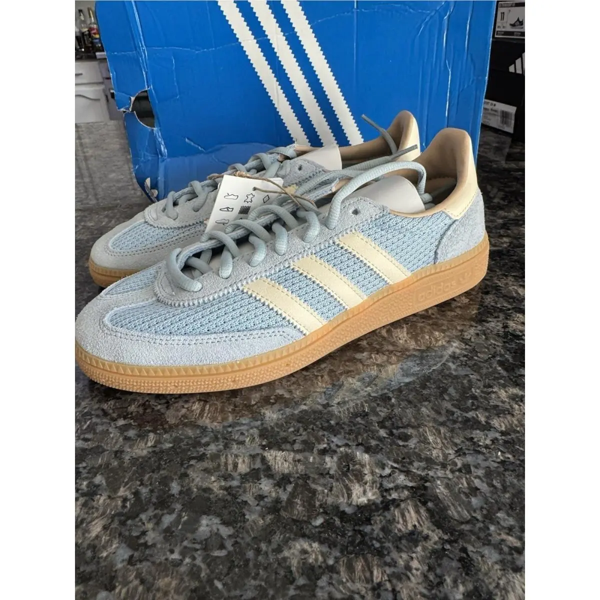 Handball Spezial Clear Sky White Warm Sandstone JS3866 Shoes Sneaker 5 by Adidas