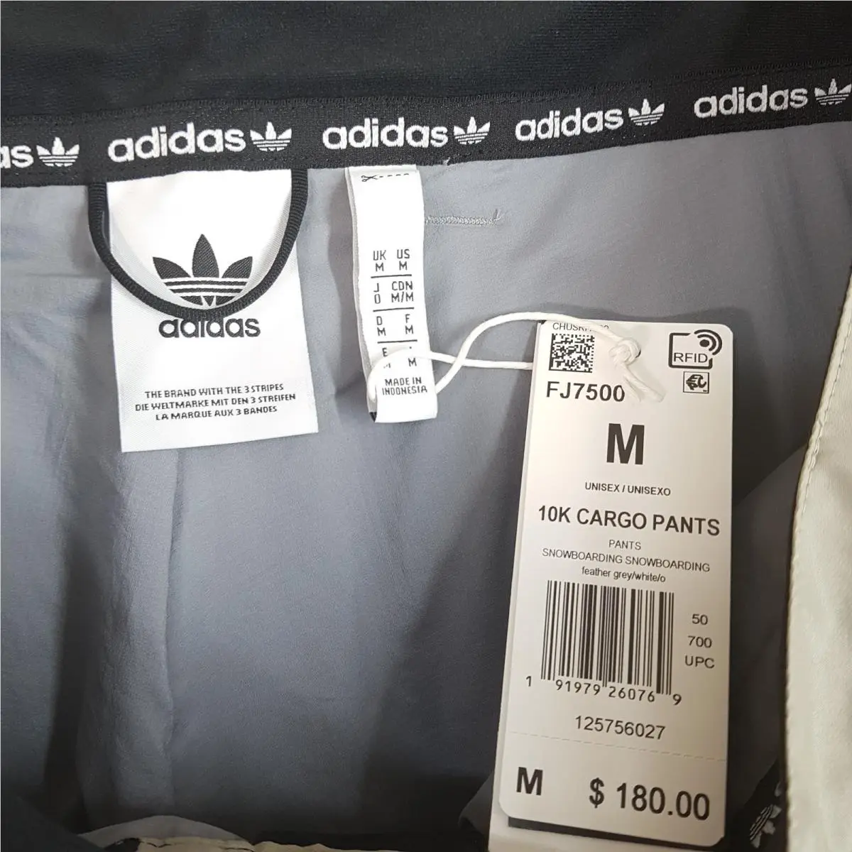 Adidas clothing - 10 K Cargo Pants - Cargo Pants - FJ7500 - Feather Grey (UPC: 0191979302407) 4