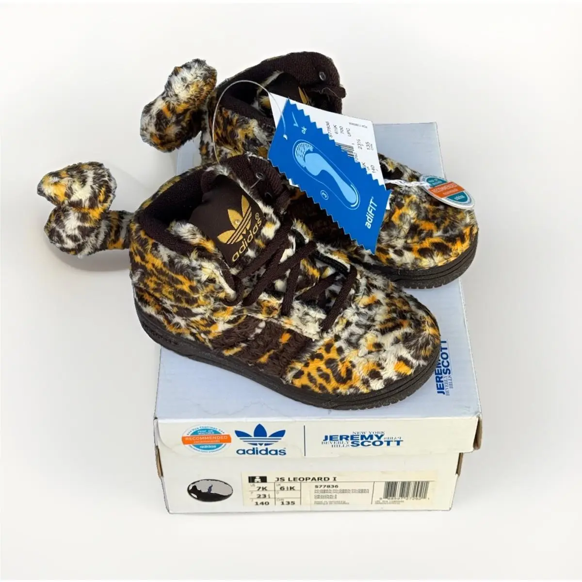 Jeremy Scott Leopard I Infant S77836 Kids Size 7 Boxed Rare by Adidas