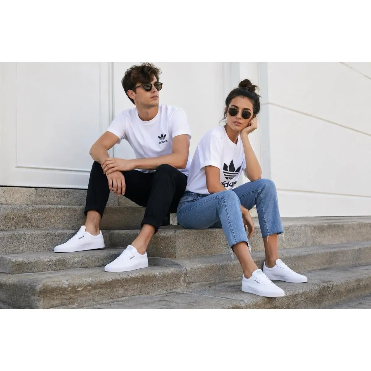 3MC Vulc B22705 White Canvas Lace-up Athletic Casual Sneakers 7.5 M 8.5 W by Adidas