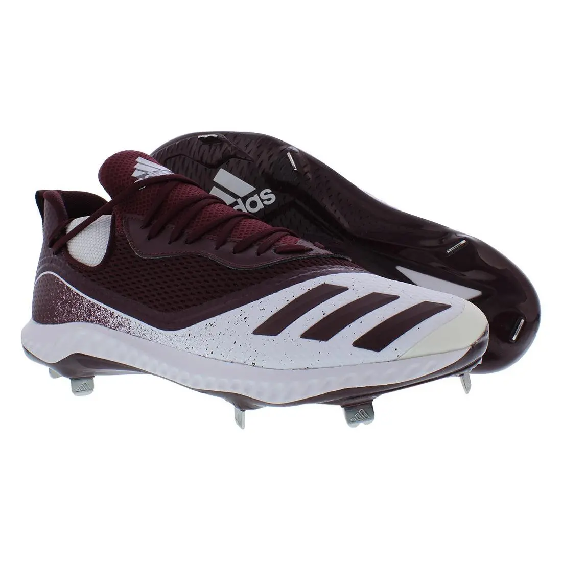 Adidas Icon V Bounce Mens Shoes Size 7.5 Color: White/maroon/silver/metallic
