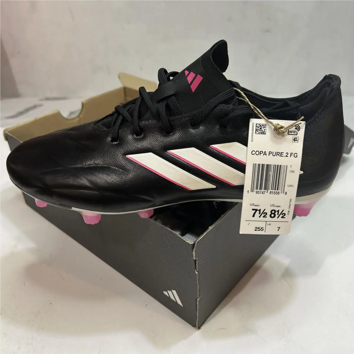 Copa Pure.2 FG Soccer Cleats HQ8904 Size Men 7.5 Women 8.5 Black Pink by Adidas