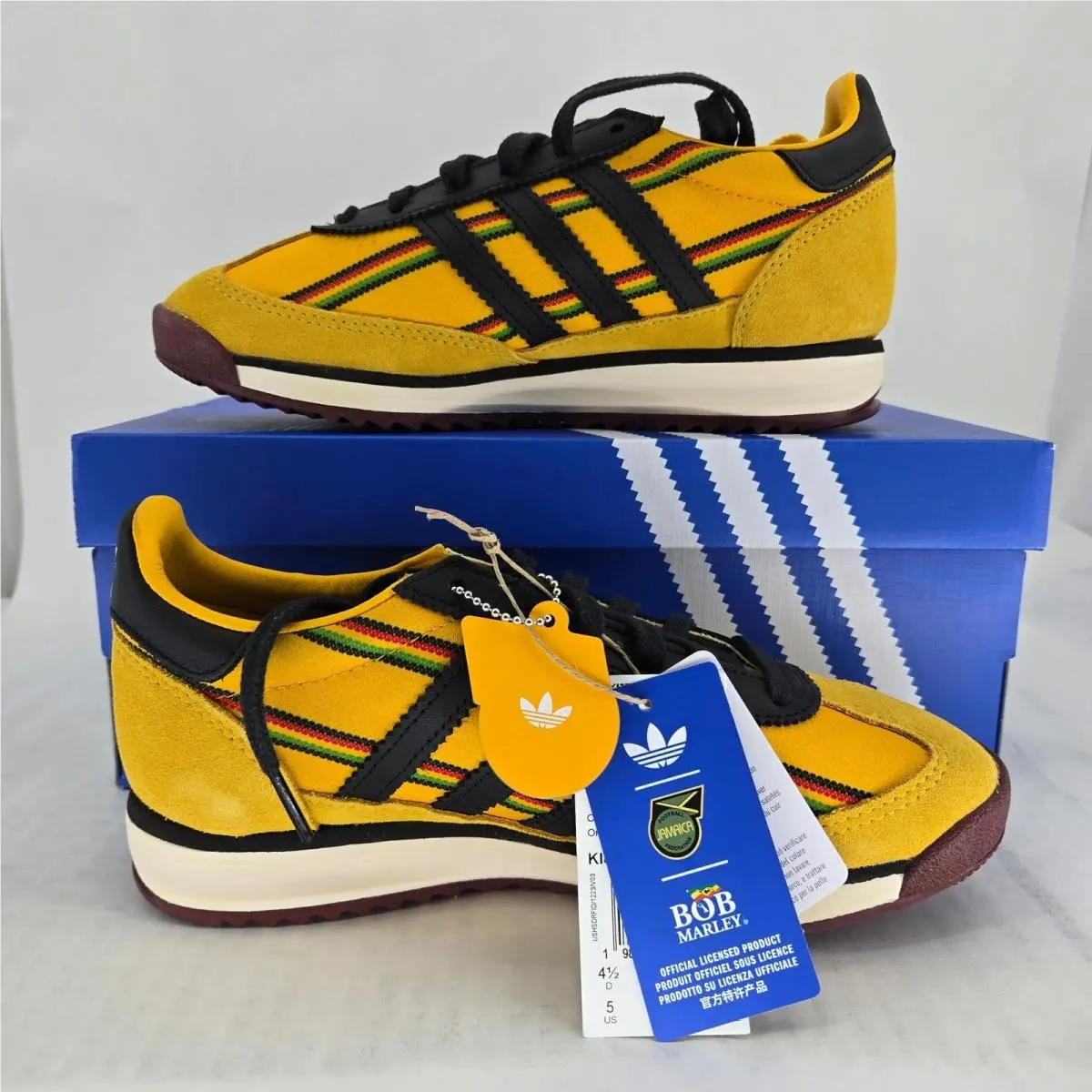SL 72 RS Jff Bob Marley Jamaica Yellow Black Sneakers KI8575 Mens 5 by Adidas