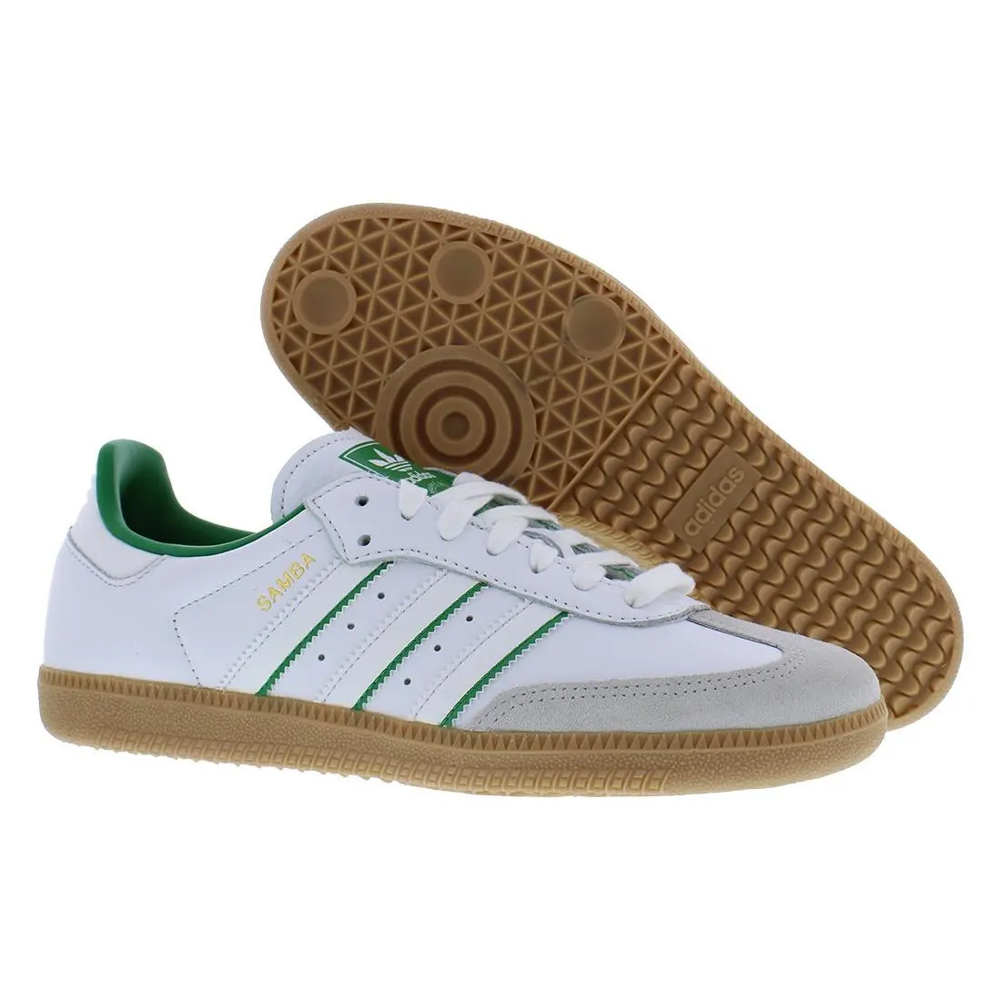 Adidas Samba Mens Shoes Size 7.5 Color: Cloud White/crystal White/green
