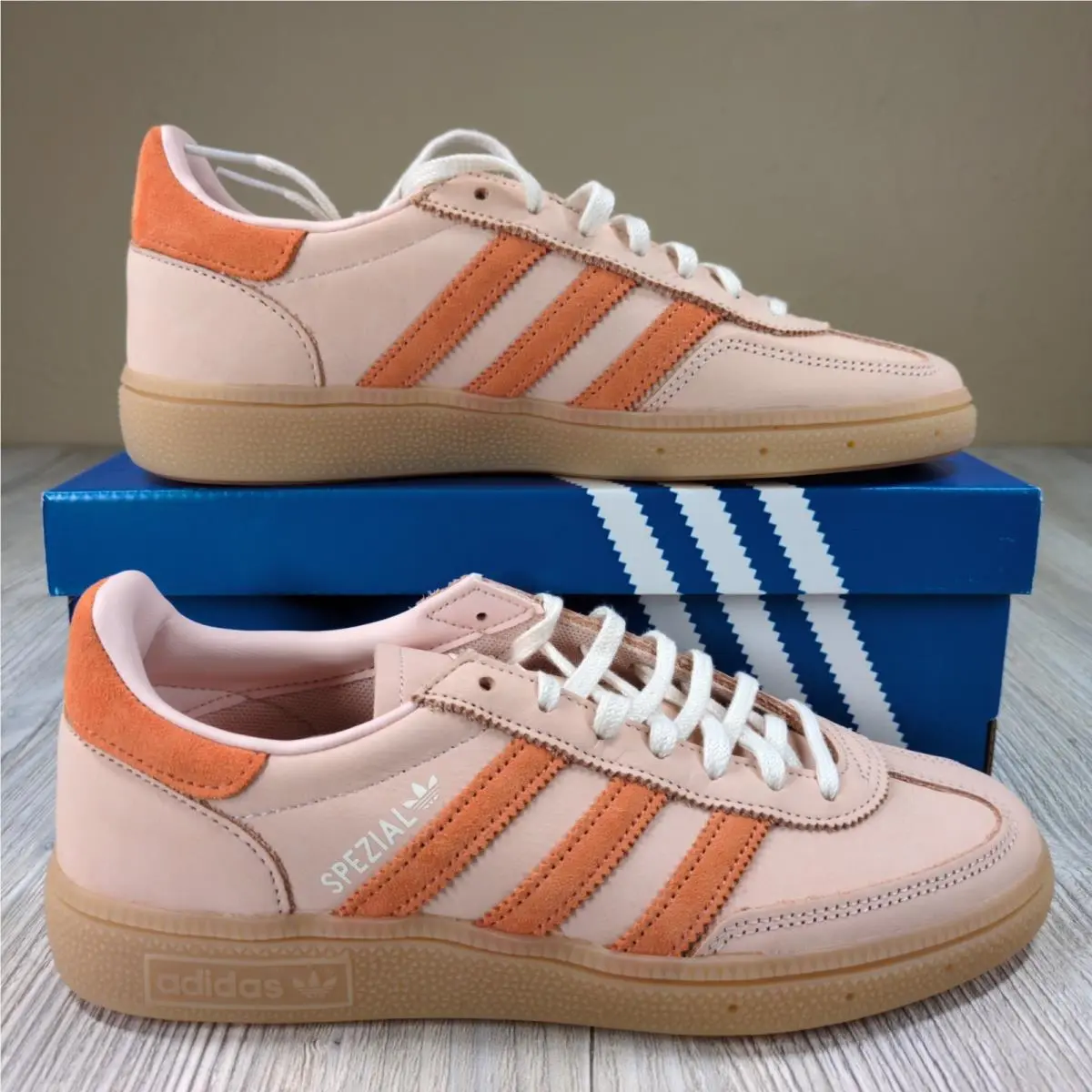 Originals Handball Spezial Soft Pink Orange Womens Size 6.5 IH1505 by Adidas