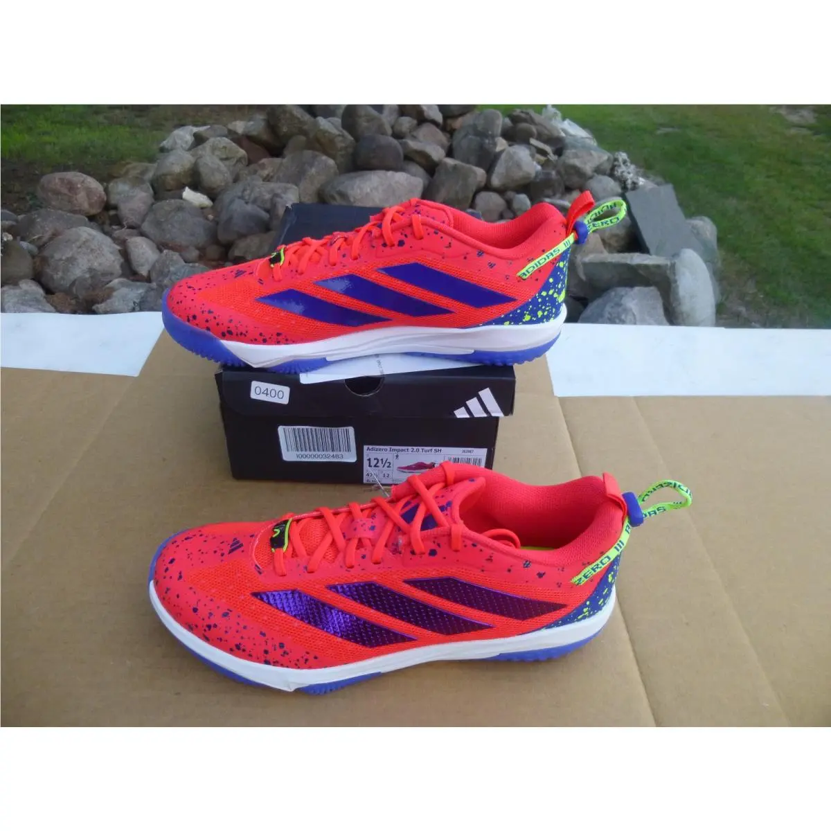 Men`s Size 12.5 Adidas Adizero Impact 2.0 Shades Turf Baseball Shoes JS2987