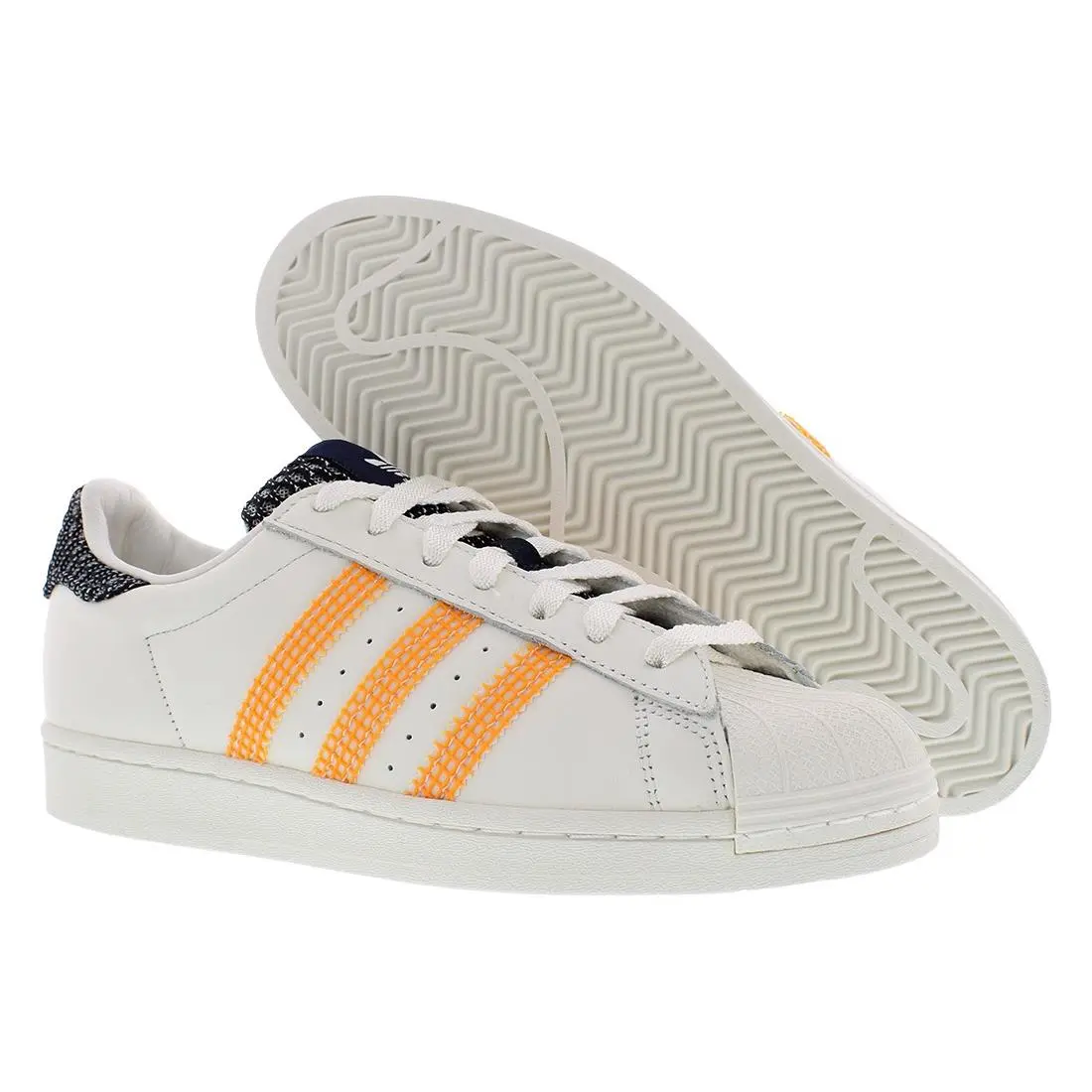 Superstar Mens Shoes Size 7 Color: White/off-white/orange Rush by Adidas