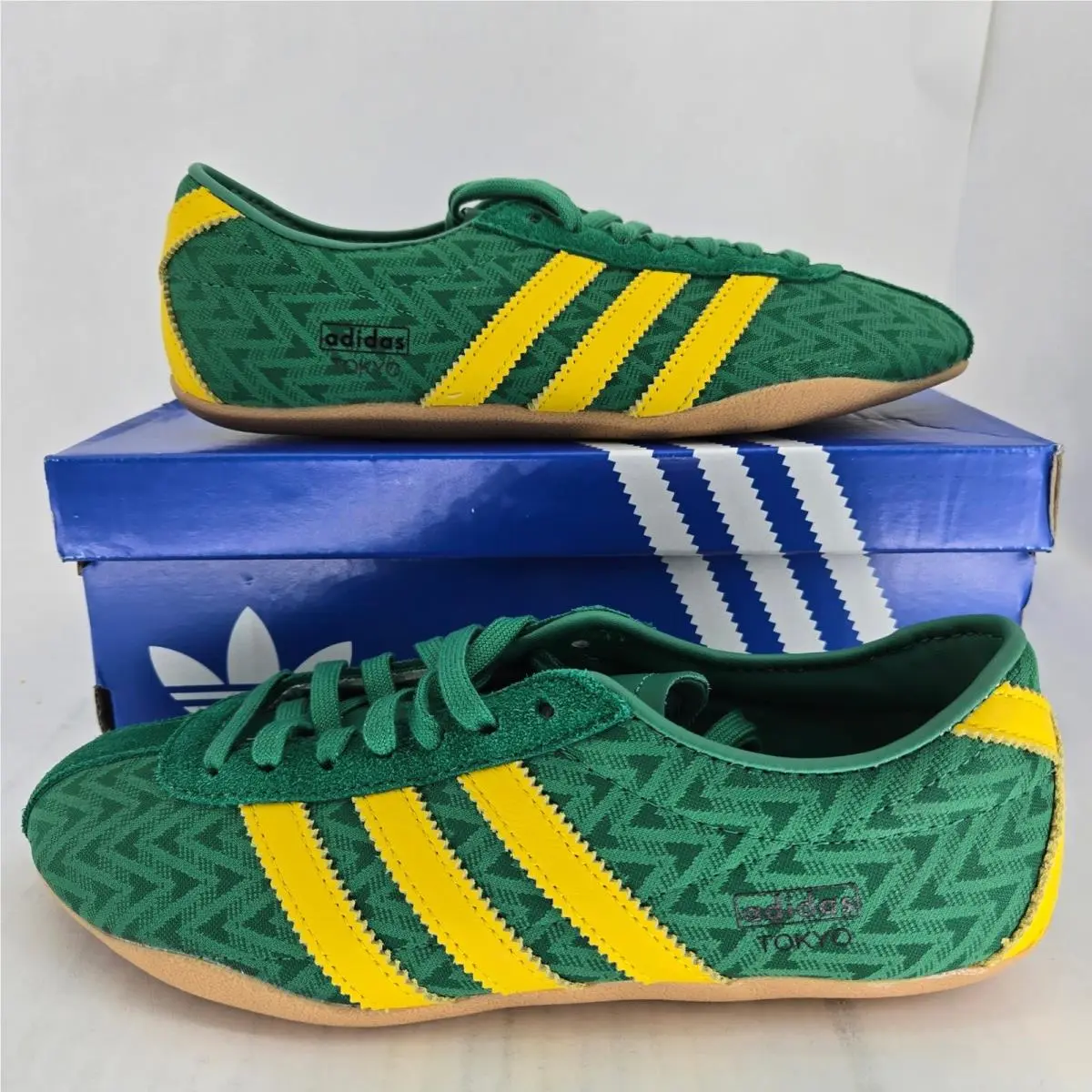 Tokyo W Green Yellow Zig Zag Sneakers IH6613 Womens Size 7 by Adidas