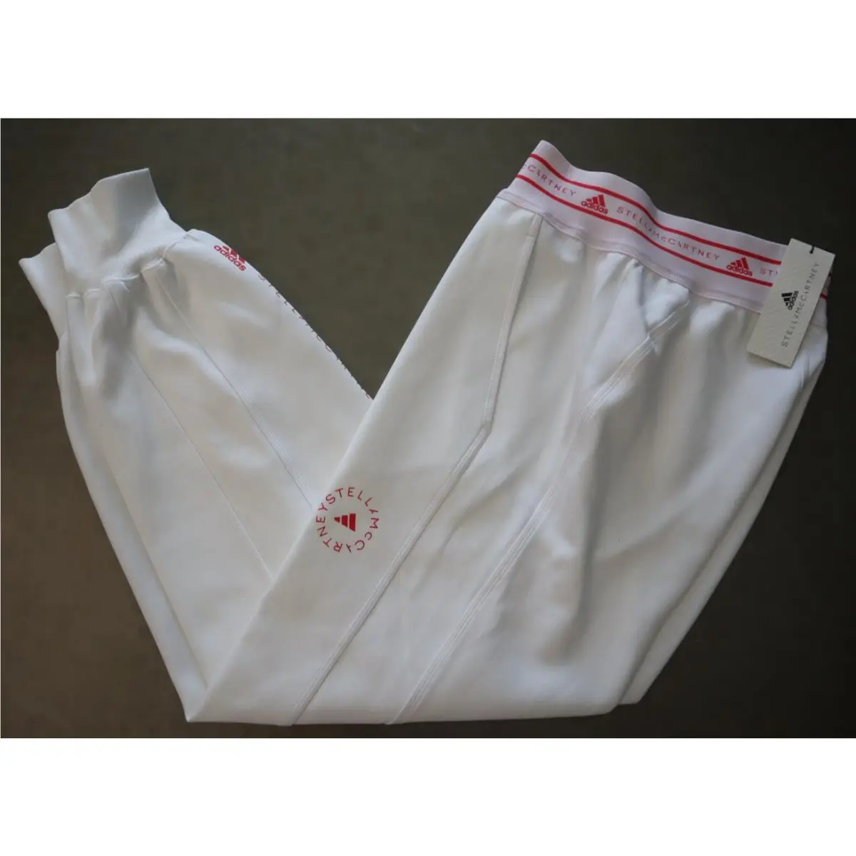 H53721 Stella Mccartney Size M White Pink High-rise Fitness Sweatpants by Adidas