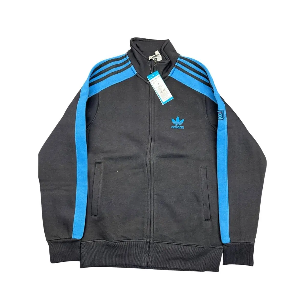 Adidas Originals Mens Tracksuit Set Black Blue Trefoil Jacket Pants Size M