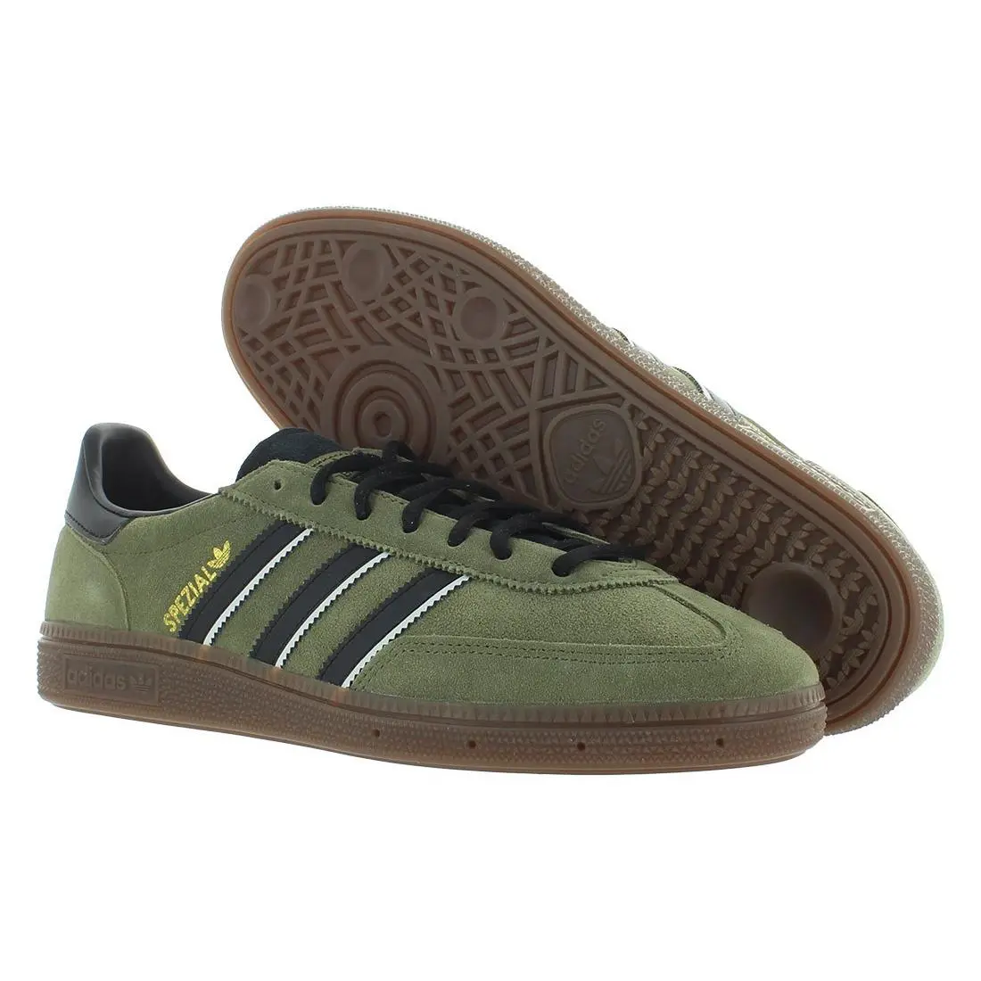 Adidas Handball Spezial Mens Shoes Size 8 Color: Olive/black/white - Olive/Black/White, Main: Green