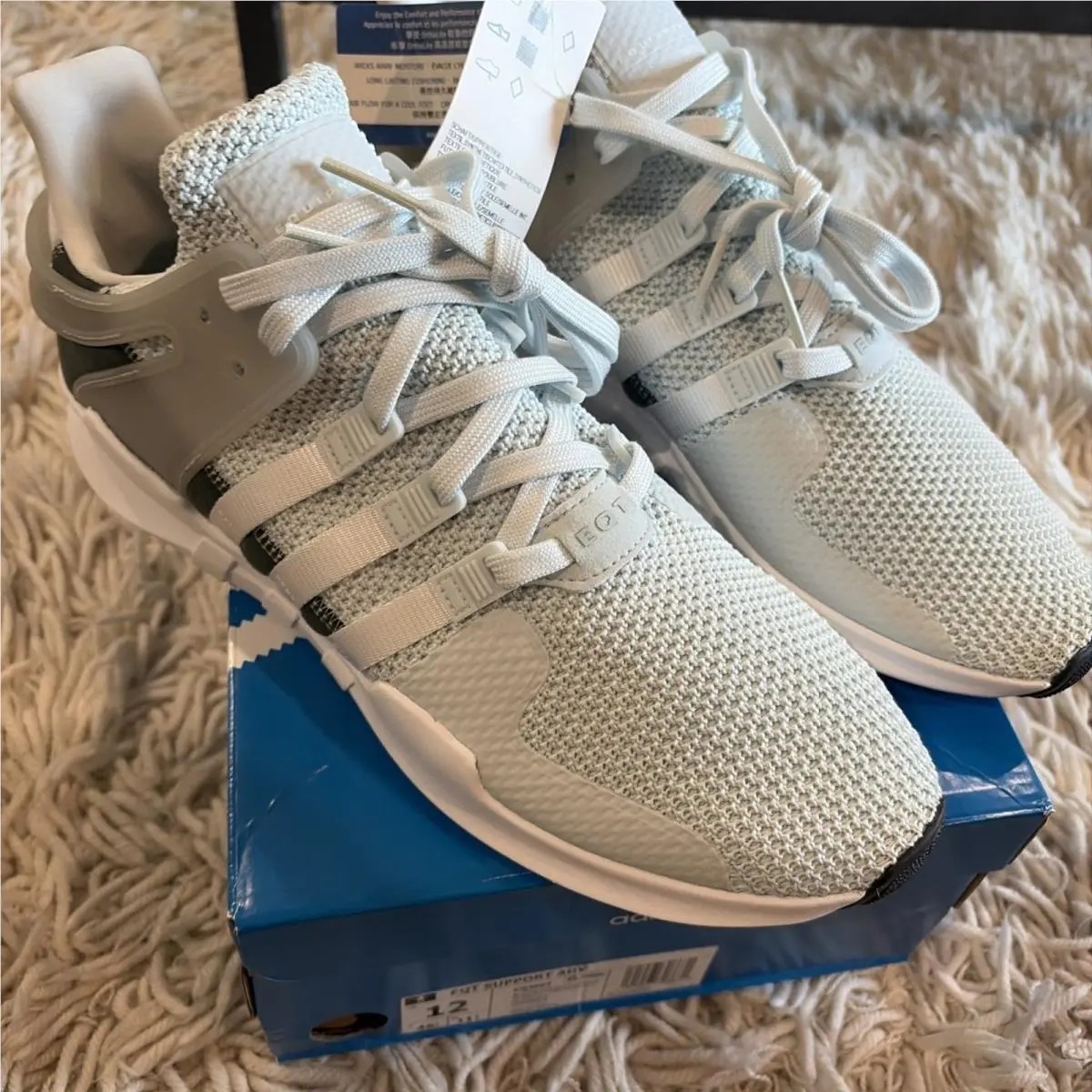 Eqt Support Adv Blue Tint White Grey CQ3001 Men`s Size 12 by Adidas