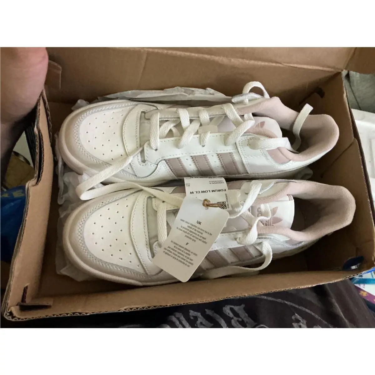 Adidas Forum Low Cl Lace Up Womens Off White Sneakers Casual Shoes