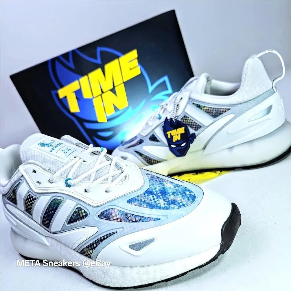US 13 Mens White Blue Grey Retro ZX 2K Boost Rare Ninja Collab GZ3745 by Adidas
