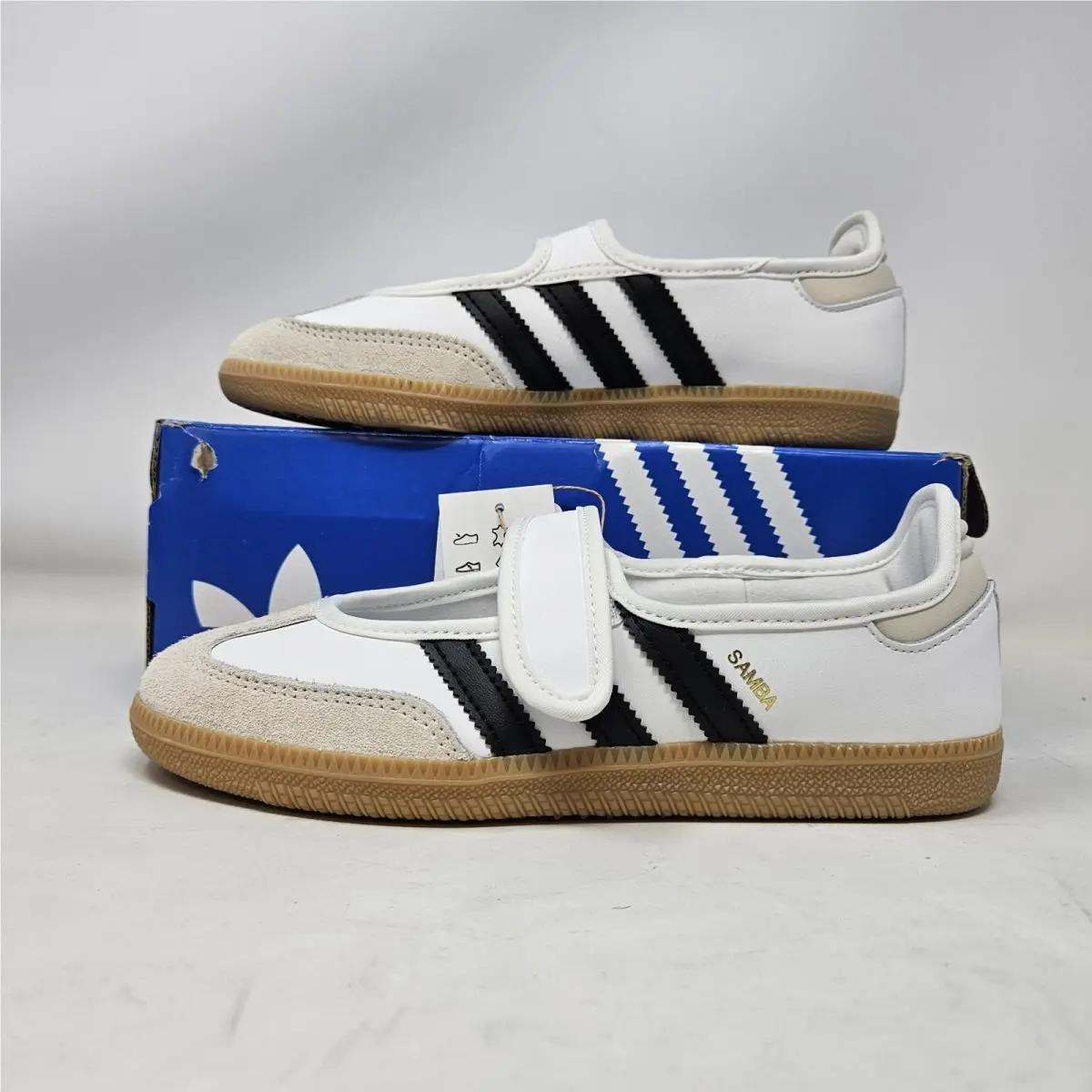 Adidas Samba Jane J `white Black Gum` Sneakers / JR7436 / Youth Size 4.5