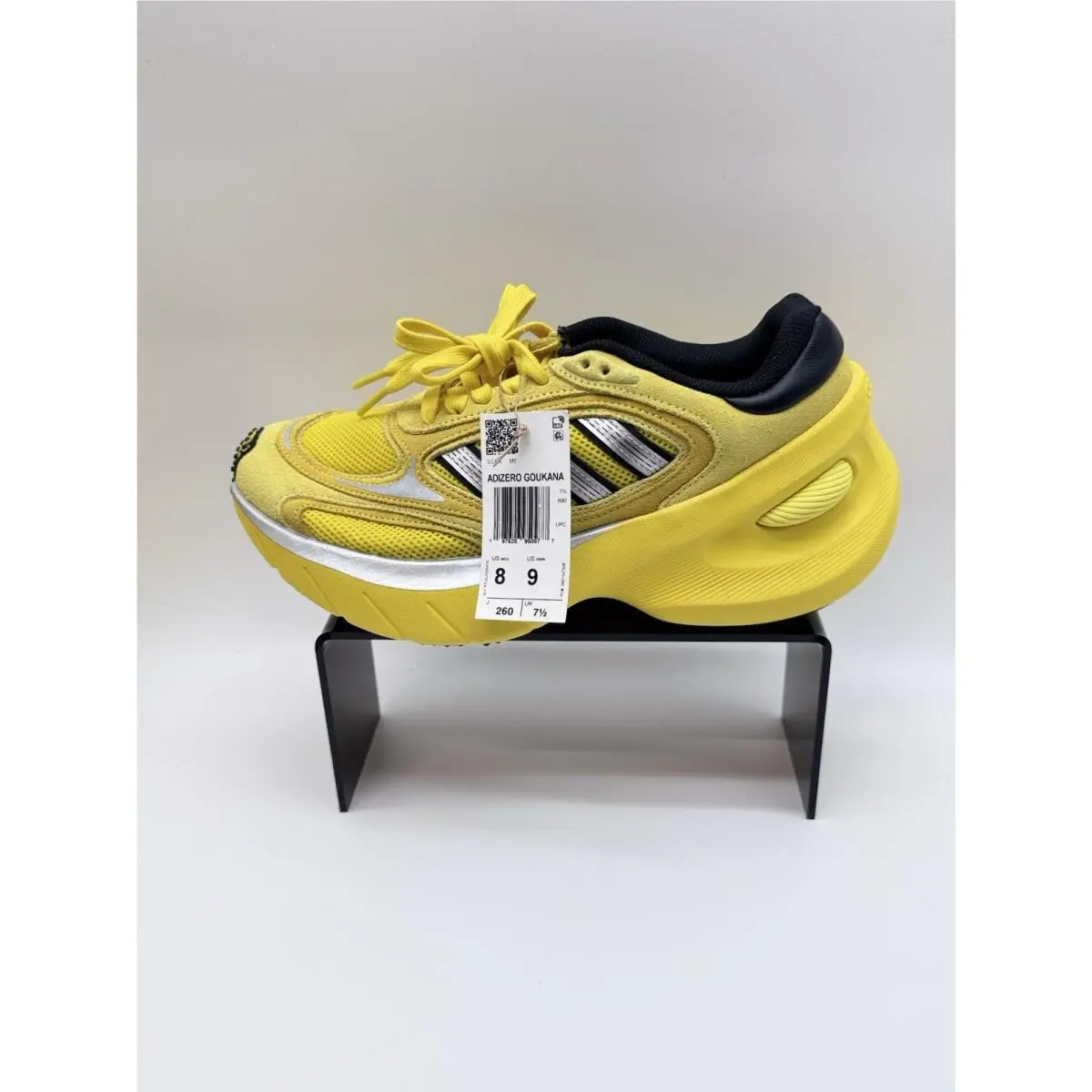 Adidas Adizero Goukana Mens 8 Womens 9 Light Yellow/black/metallic Silver