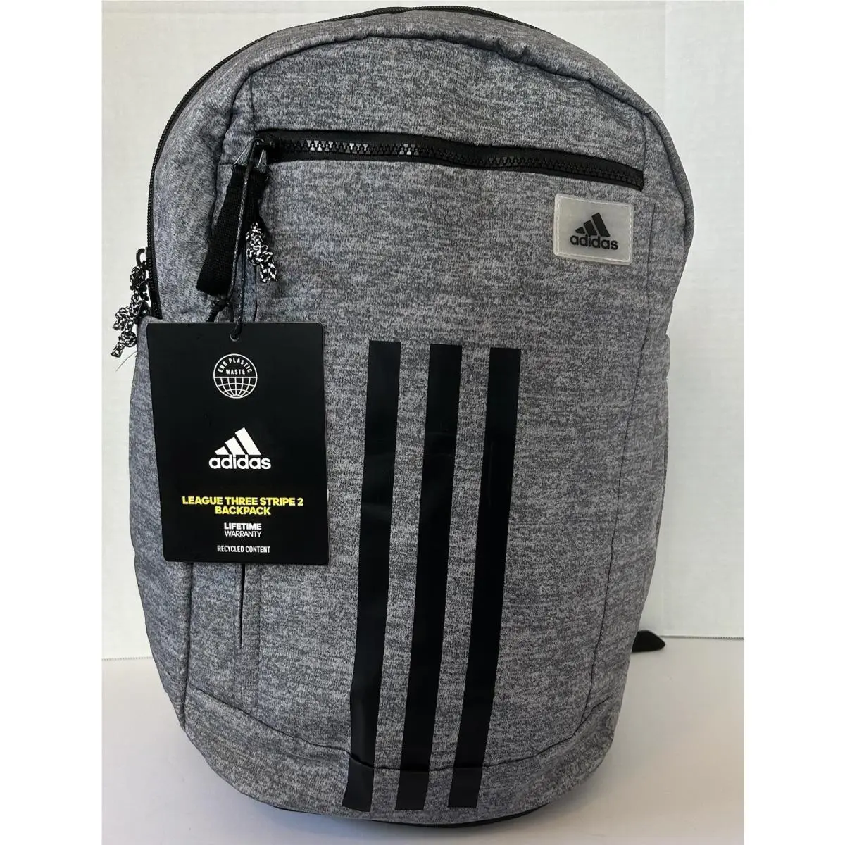 League Three Stripe 2 Backpack - Gray/black Unisex by Adidas