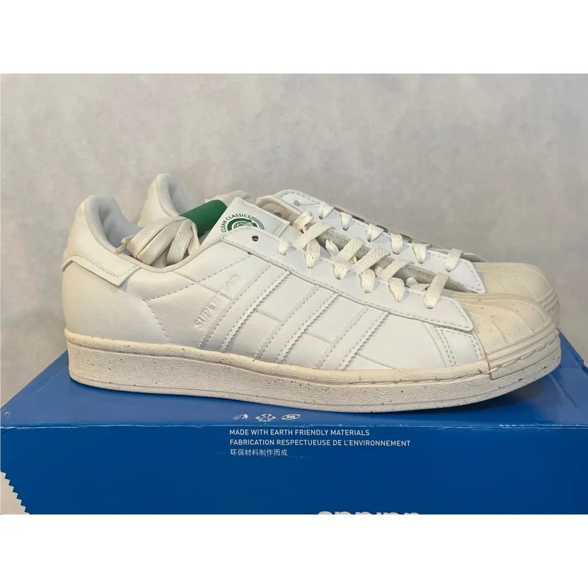 Adidas Superstar Clean Classics White Originals Mens Sneakers FW2292 Size 8