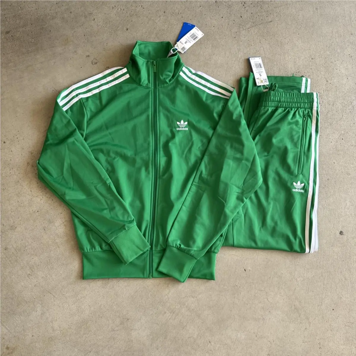 Originals Firebird Track Suit Jacket Pants Green/white Men`s Sz S by Adidas